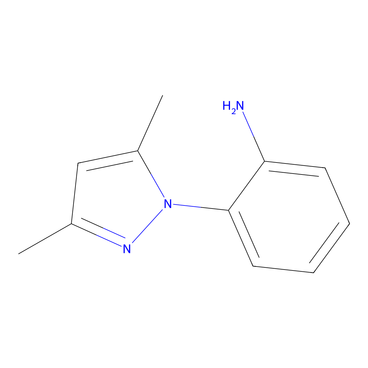 2-(3,5-dimethyl-1H-pyrazol-1-yl)aniline molecular structure, CAS 60418-47-5