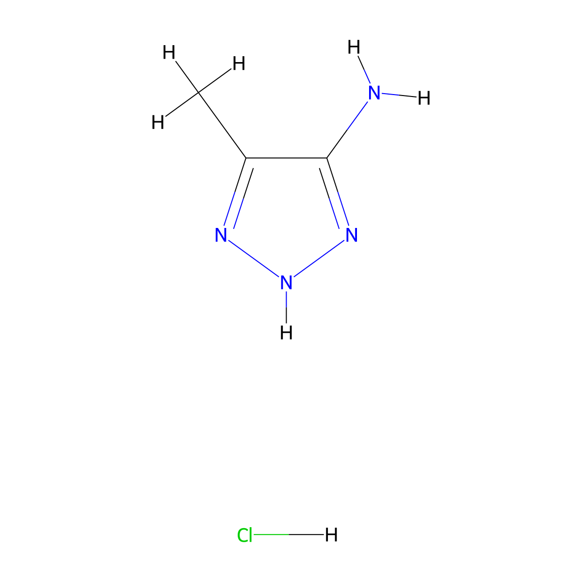 4-methyl-1H-1,2,3-triazol-5-amine hydrochloride molecular structure, CAS 60419-74-1