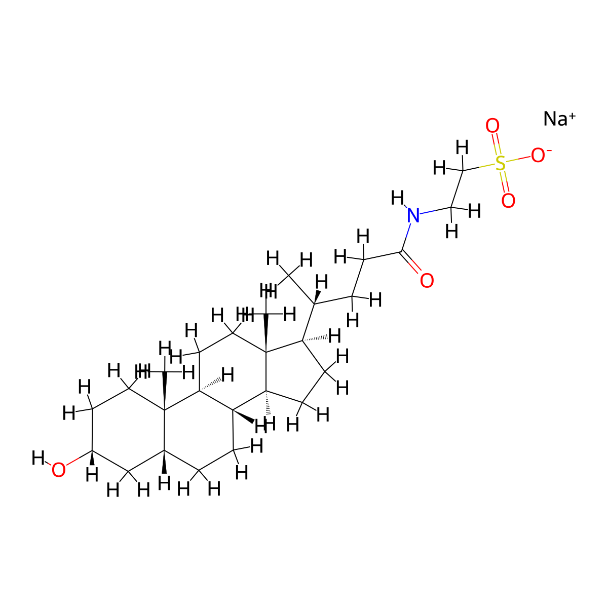 Sodium taurolithocholate molecular structure, CAS 6042-32-6