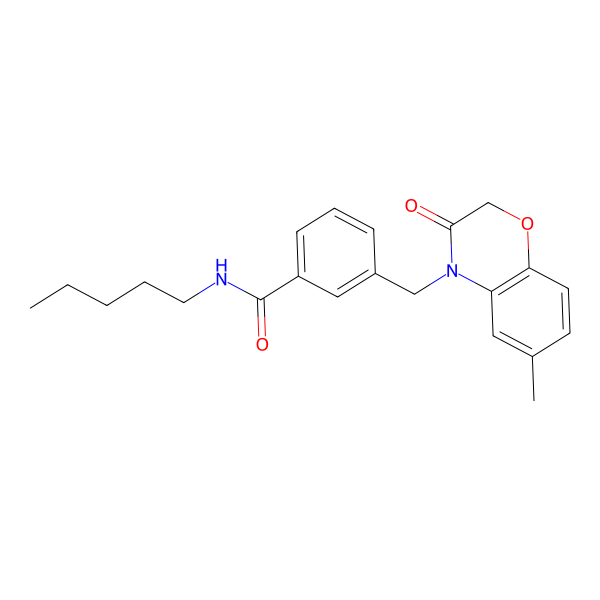 3-[(6-methyl-3-oxo-1,4-benzoxazin-4-yl)methyl]-N-pentylbenzamide molecular structure, CAS 6042-52-0