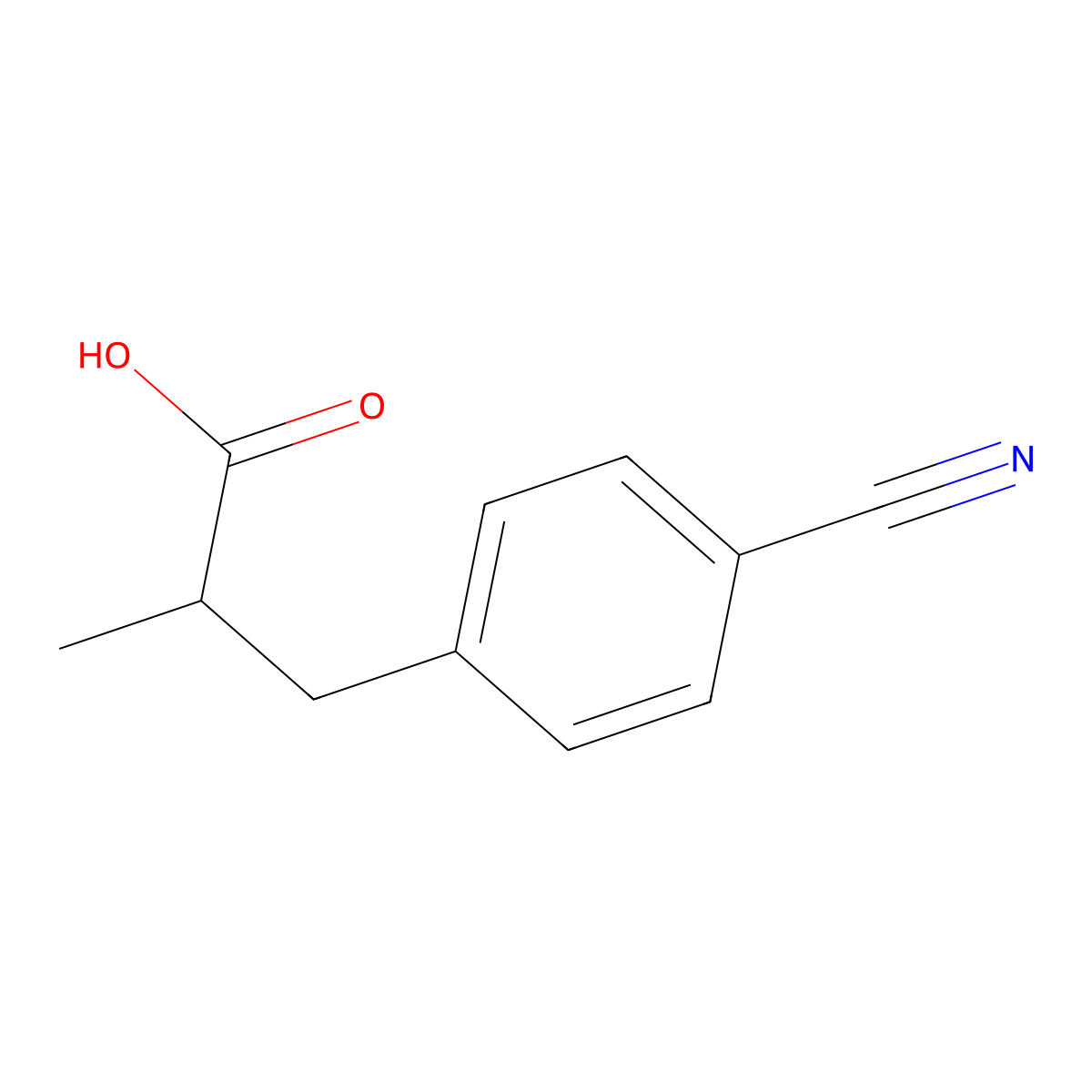 3-(4-Cyanophenyl)-2-methylpropanoic acid molecular structure, CAS 60423-91-8
