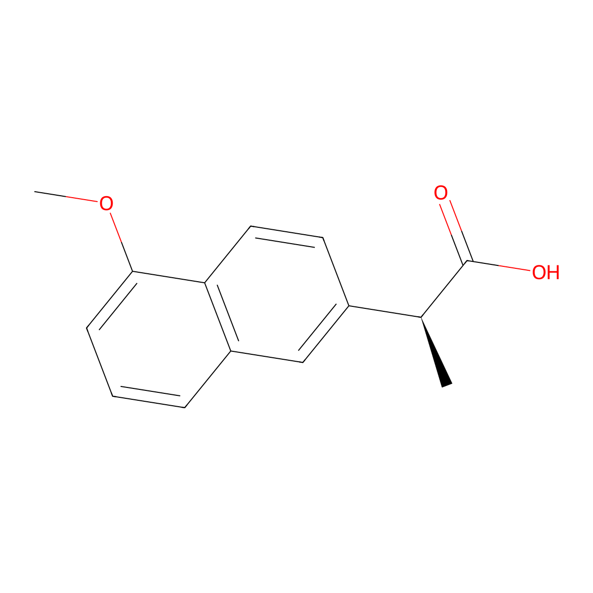 (2S)-2-(5-methoxynaphthalen-2-yl)propanoic acid molecular structure, CAS 60424-17-1