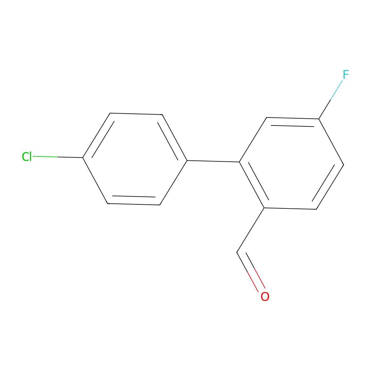 4'-Chloro-5-fluoro-[1,1'-biphenyl]-2-carbaldehyde molecular structure, CAS 60424-47-7