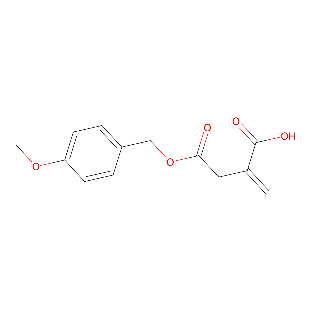 4-((4-Methoxybenzyl)oxy)-2-methylene-4-oxobutanoic acid molecular structure, CAS 60427-77-2
