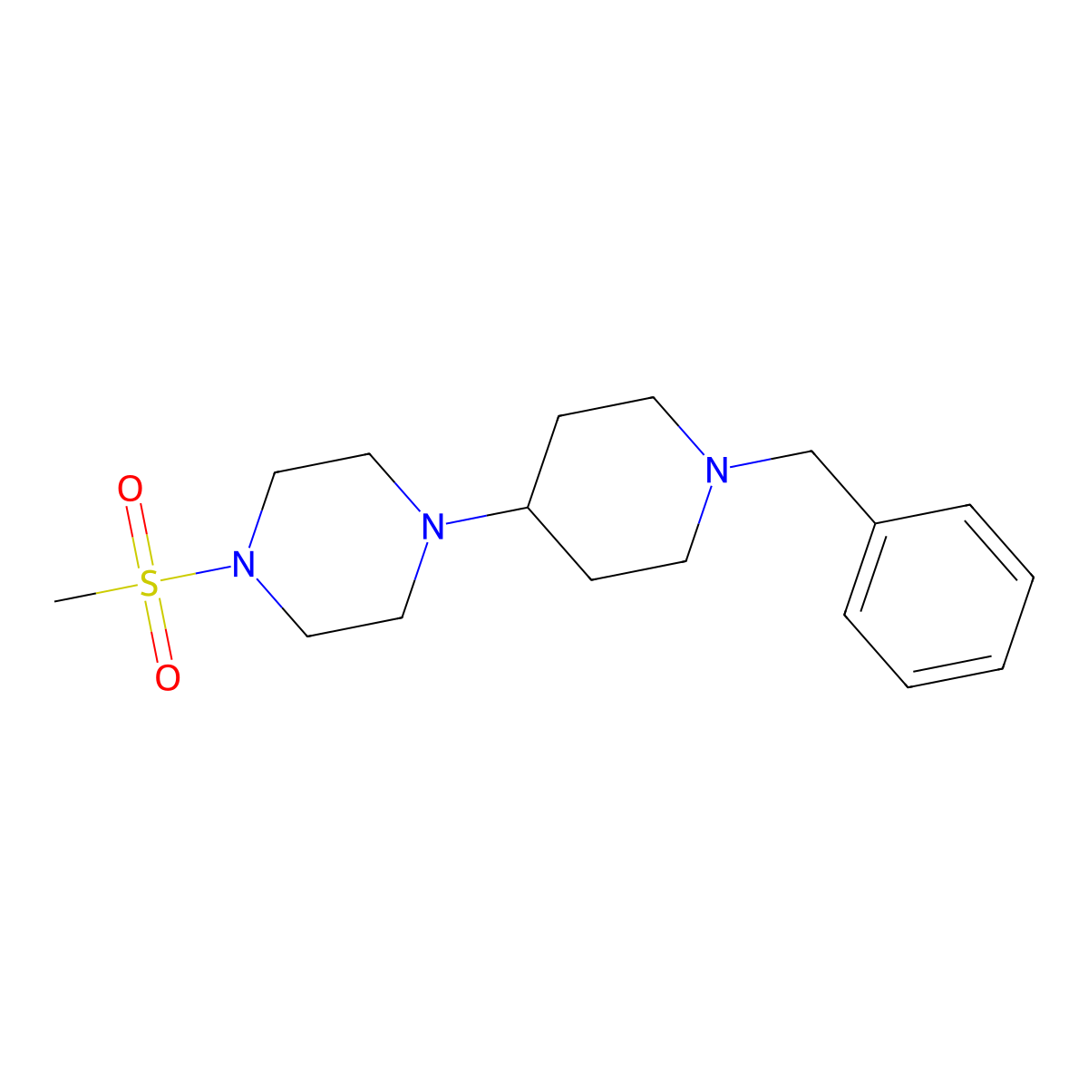 1-(1-Benzylpiperidin-4-yl)-4-methylsulfonylpiperazine molecular structure, CAS 6043-22-7