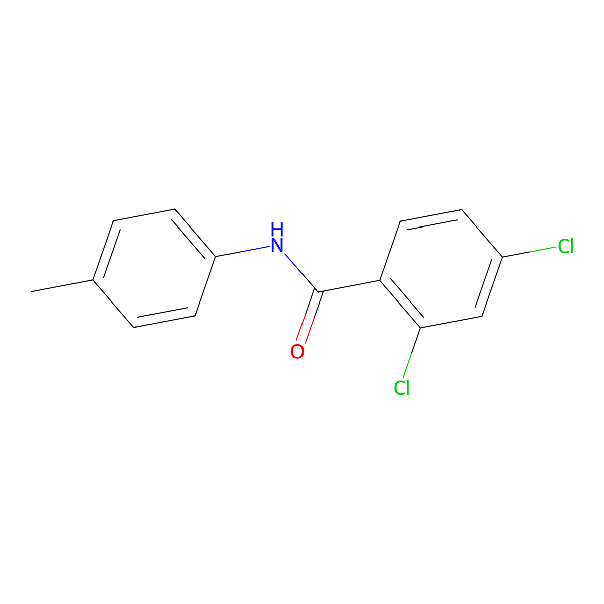 2,4-dichloro-N-(4-methylphenyl)benzamide molecular structure, CAS 6043-40-9