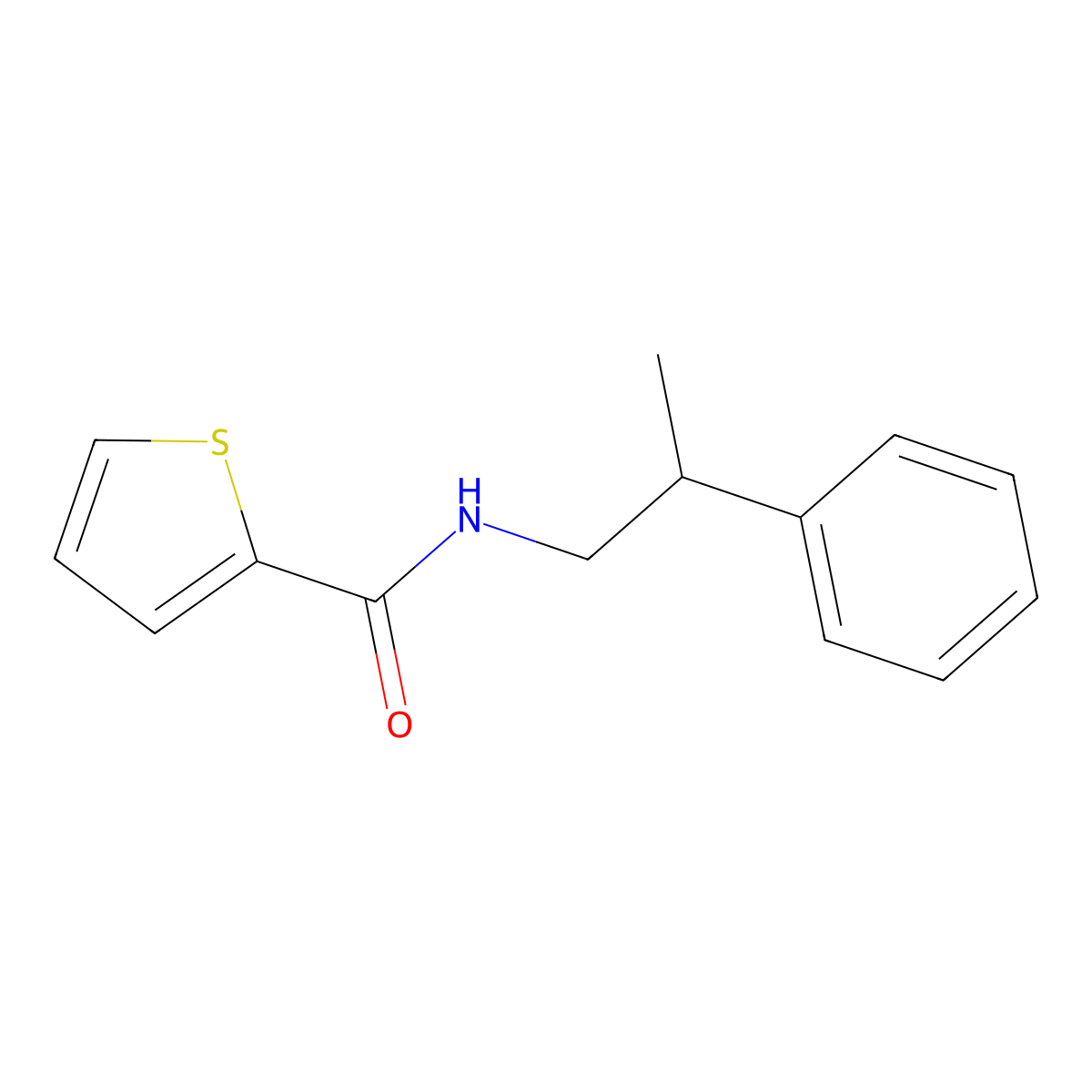N-(2-phenylpropyl)thiophene-2-carboxamide molecular structure, CAS 6043-44-3