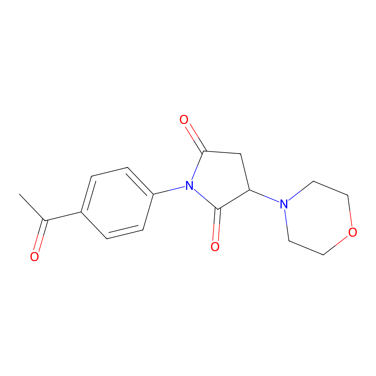 1-(4-Acetylphenyl)-3-morpholin-4-ylpyrrolidine-2,5-dione molecular structure, CAS 6043-60-3