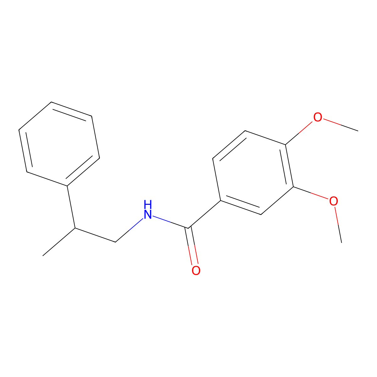 3,4-Dimethoxy-N-(2-phenylpropyl)benzamide molecular structure, CAS 6043-63-6