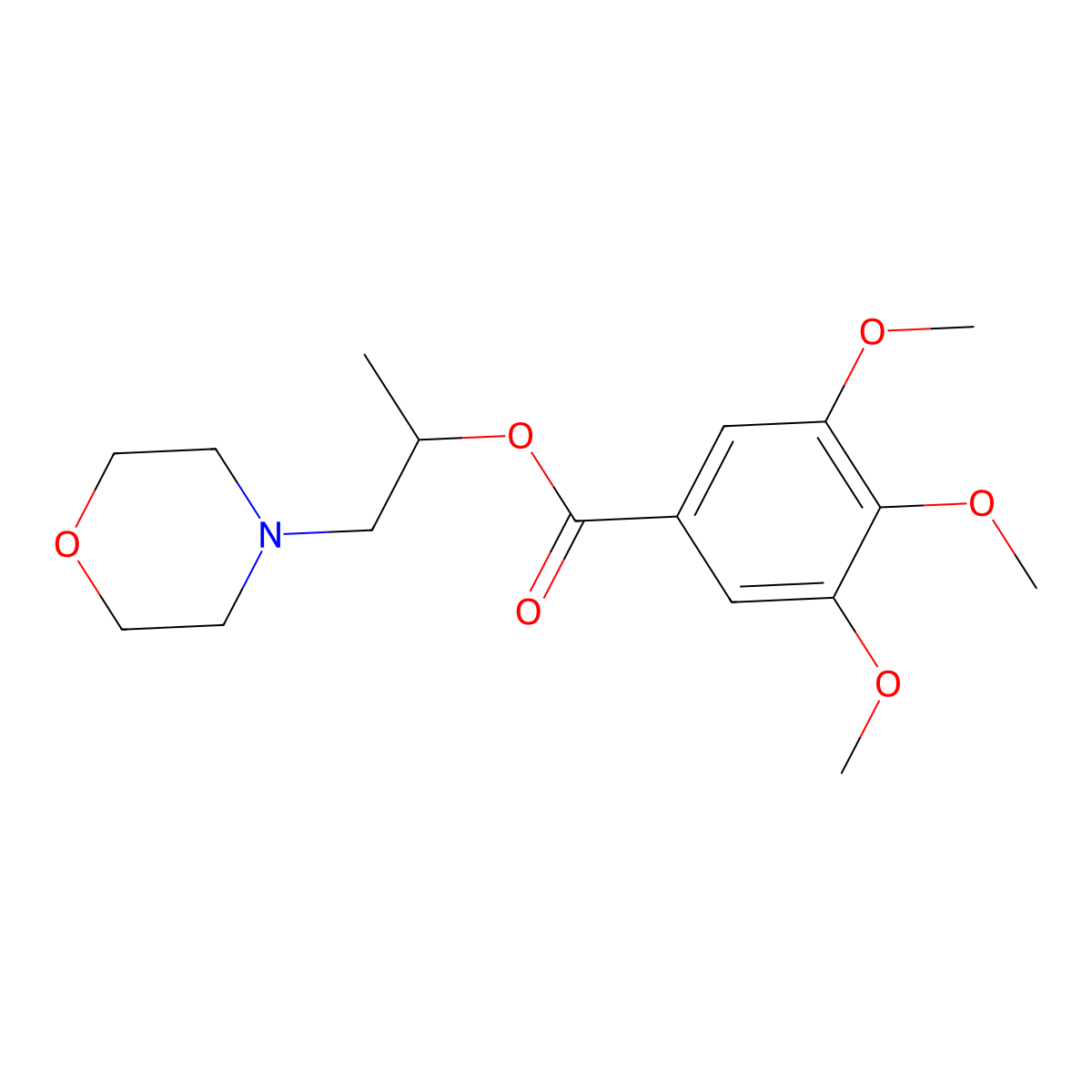 2-Morpholino-1-methylethyl-3,4,5-trimethoxybenzoate molecular structure, CAS 60439-44-3