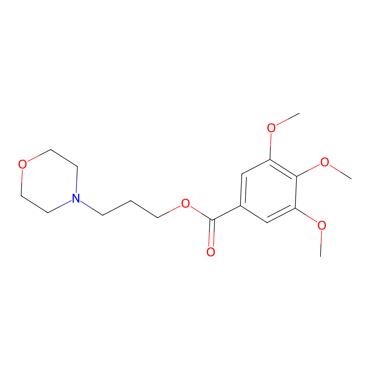Benzoic acid, 3,4,5-trimethoxy-, 3-morpholinopropyl ester molecular structure, CAS 60439-46-5