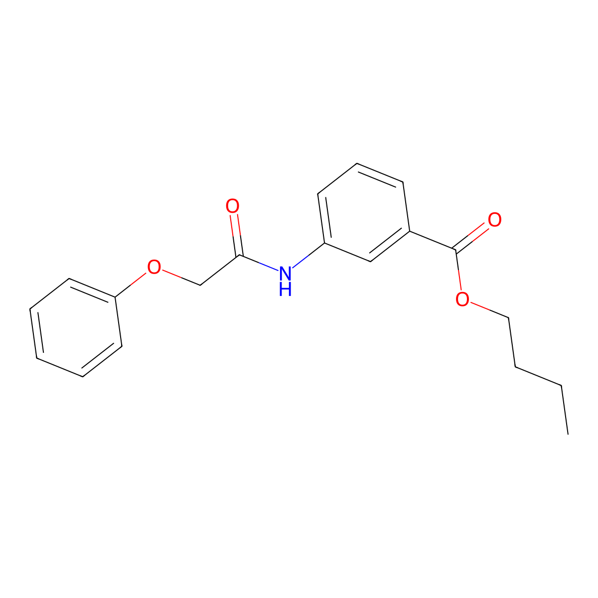 Butyl 3-[(2-phenoxyacetyl)amino]benzoate molecular structure, CAS 6044-13-9