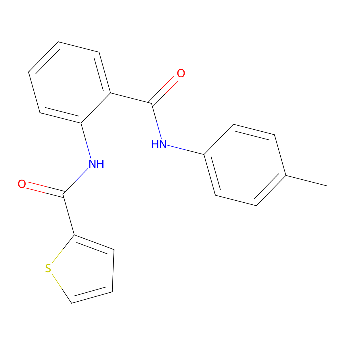 N-[2-[(4-methylphenyl)carbamoyl]phenyl]thiophene-2-carboxamide molecular structure, CAS 6044-37-7