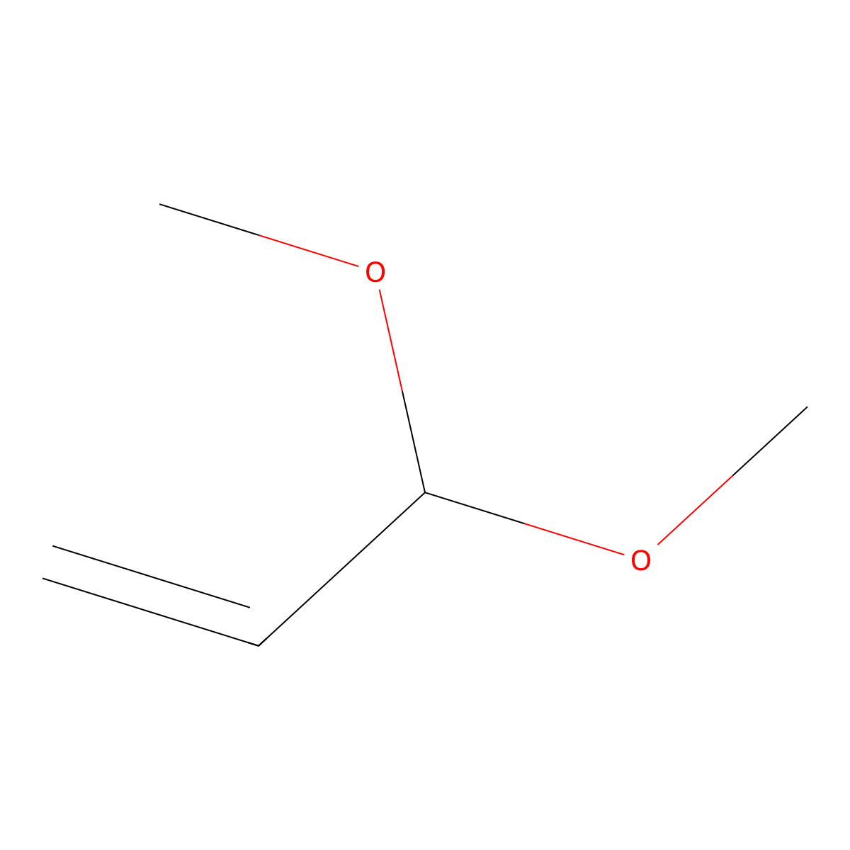 Acrolein dimethyl acetal molecular structure, CAS 6044-68-4