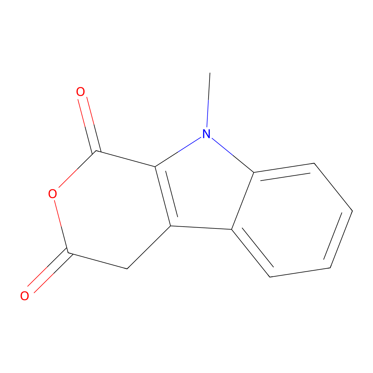 9-Methyl-4,9-dihydropyrano[3,4-b]indole-1,3-dione molecular structure, CAS 60442-30-0