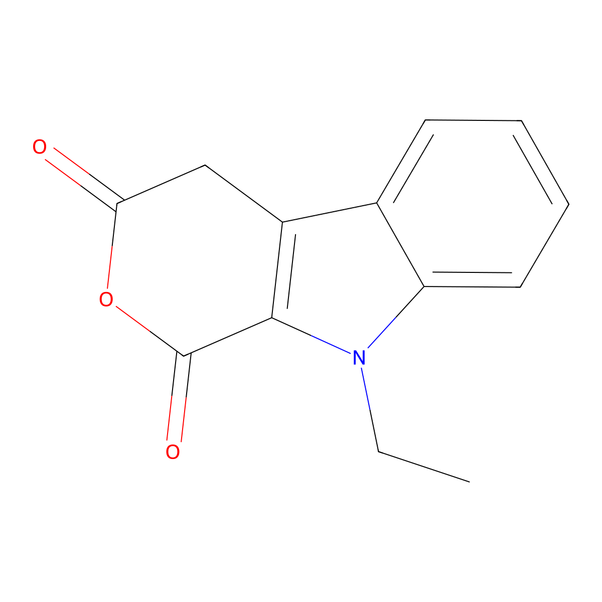 9-Ethyl-4,9-dihydropyrano[3,4-b]indole-1,3-dione molecular structure, CAS 60442-31-1