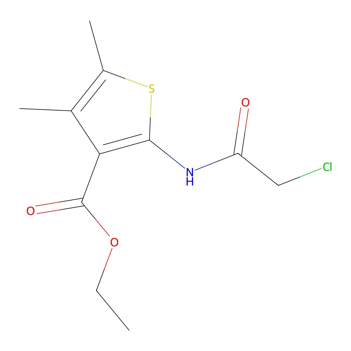 Ethyl 2-[(chloroacetyl)amino]-4,5-dimethylthiophene-3-carboxylate molecular structure, CAS 60442-34-4