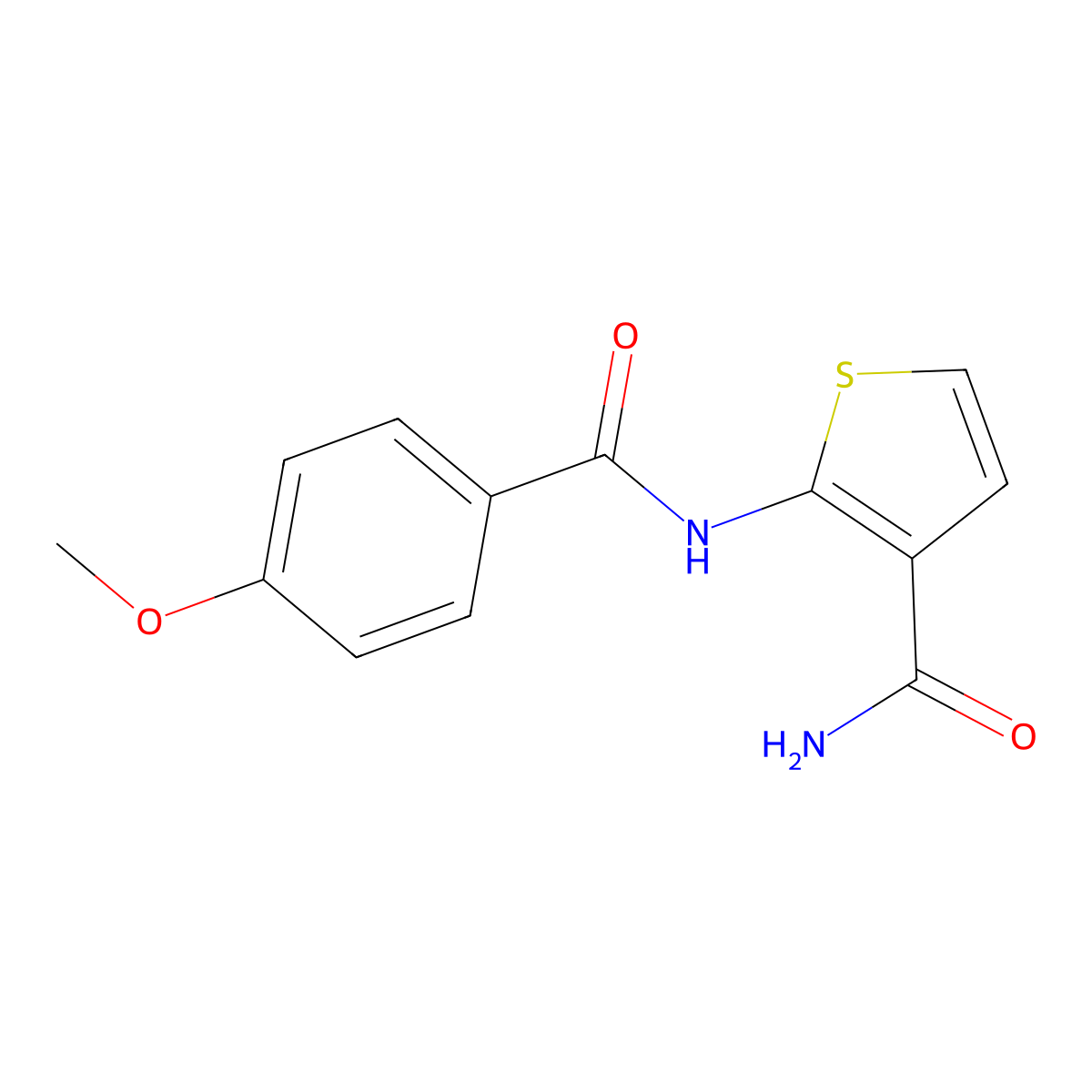 2-(4-Methoxybenzamido)thiophene-3-carboxamide molecular structure, CAS 60442-50-4
