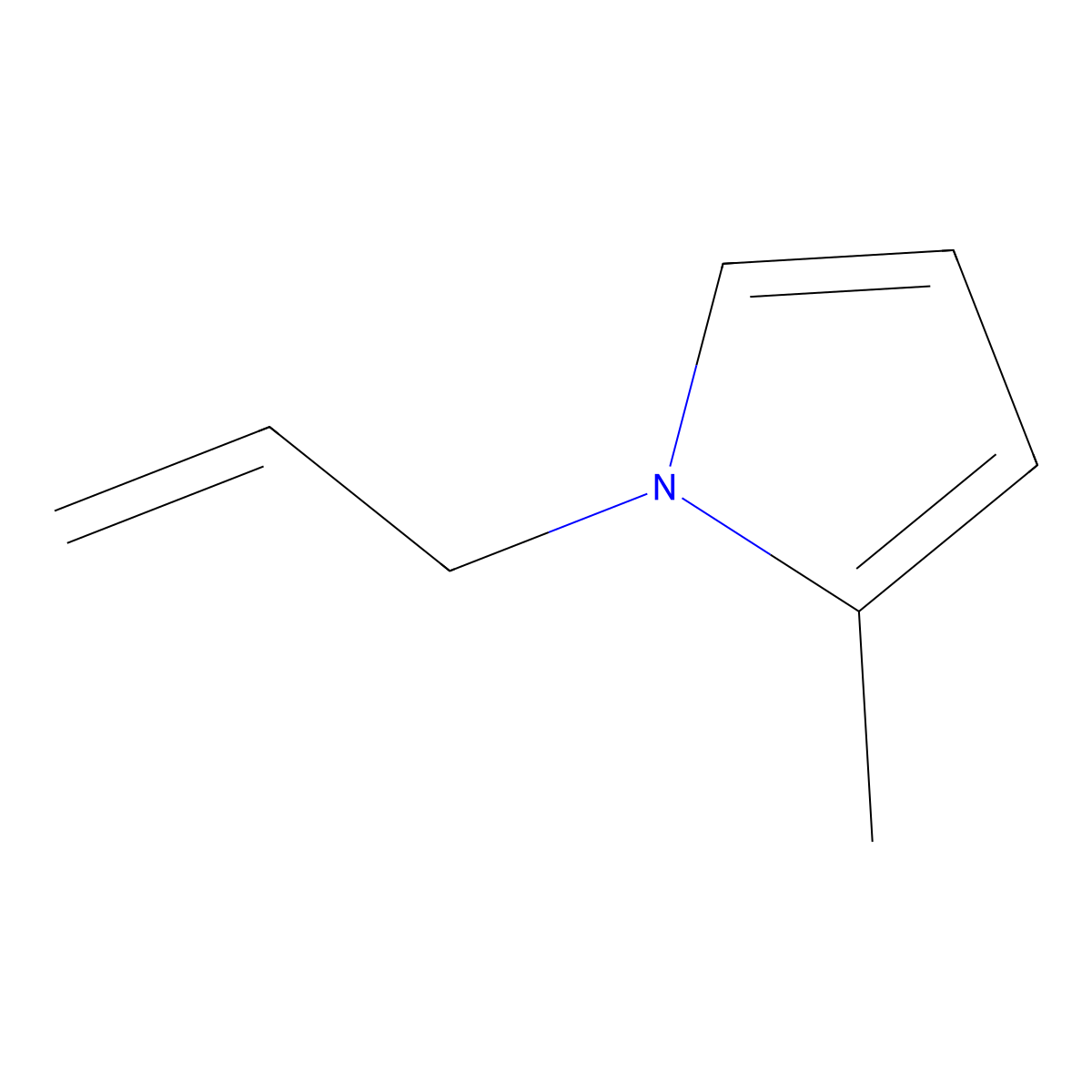 2-Methyl-1-prop-2-enylpyrrole molecular structure, CAS 60444-06-6