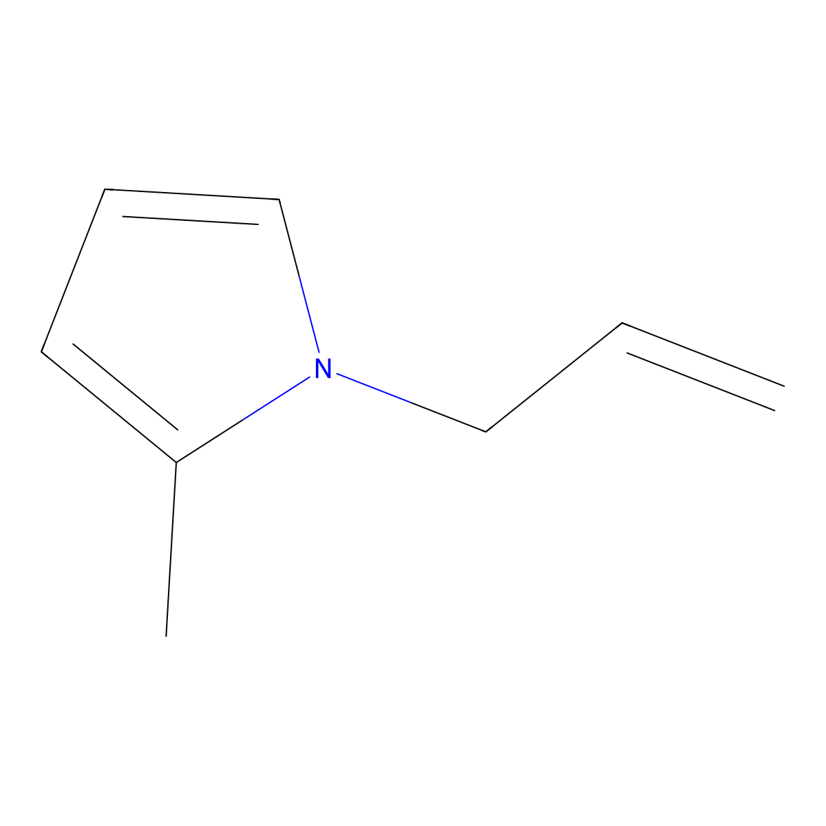 2-Methyl-1-prop-2-enylpyrrole molecular structure, CAS 60444-06-6