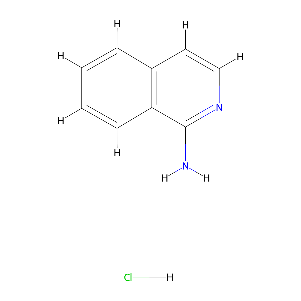 Isoquinolin-1-amine hydrochloride molecular structure, CAS 60448-38-6