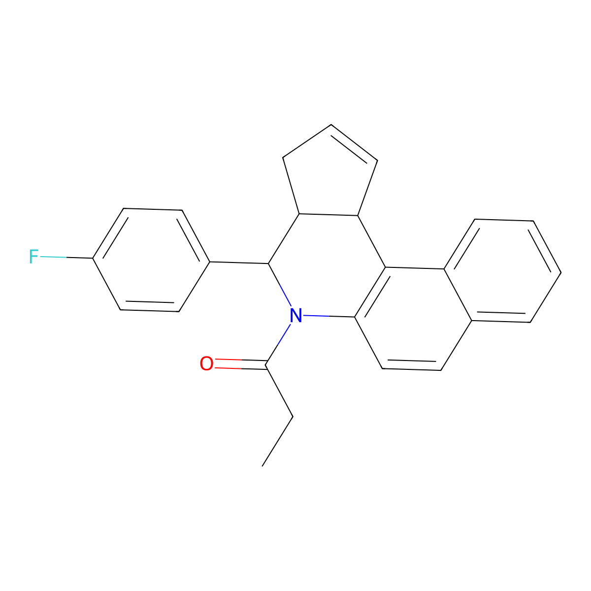 4-(4-fluorophenyl)-5-propionyl-3a,4,5,11c-tetrahydro-3H-benzo[f]cyclopenta[c]quinoline molecular structure, CAS 6045-05-2