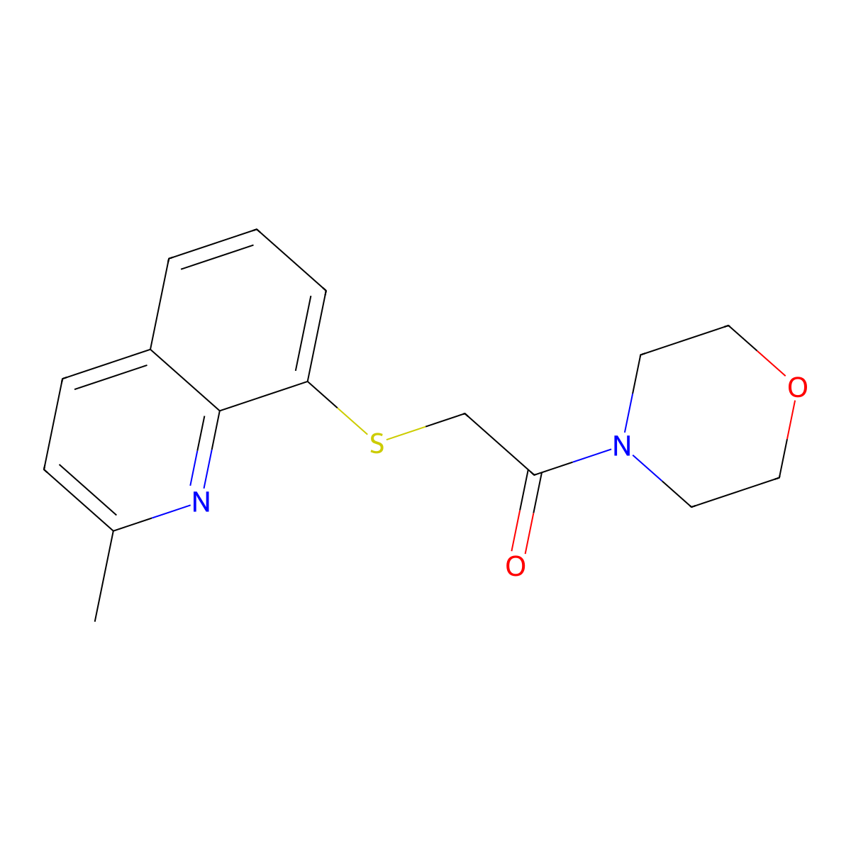 2-(2-Methylquinolin-8-yl)sulfanyl-1-morpholin-4-ylethanone molecular structure, CAS 6045-09-6