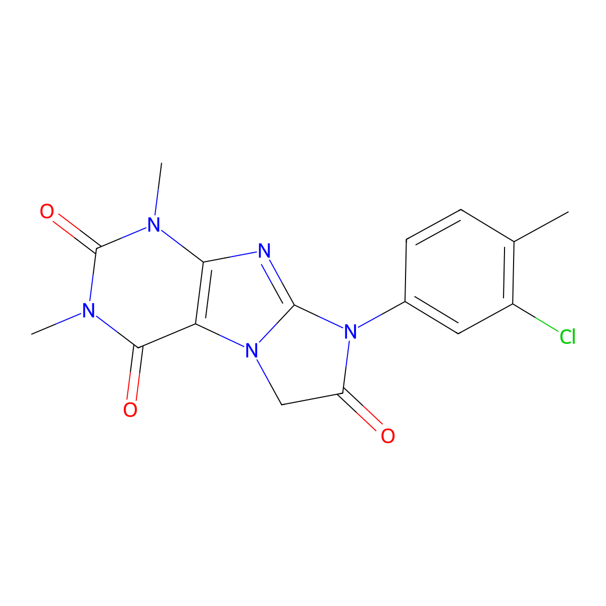 8-(3-Chloro-4-methylphenyl)-1,3-dimethyl-1H-imidazo[2,1-f]purine-2,4,7(3H,6H,8H)-trione molecular structure, CAS 6045-26-7