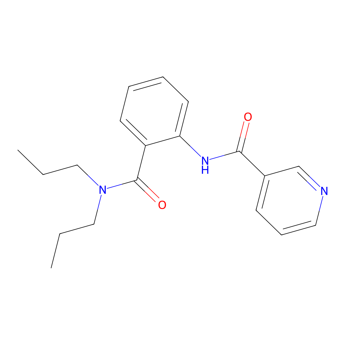 N-[2-(dipropylcarbamoyl)phenyl]pyridine-3-carboxamide molecular structure, CAS 6045-69-8