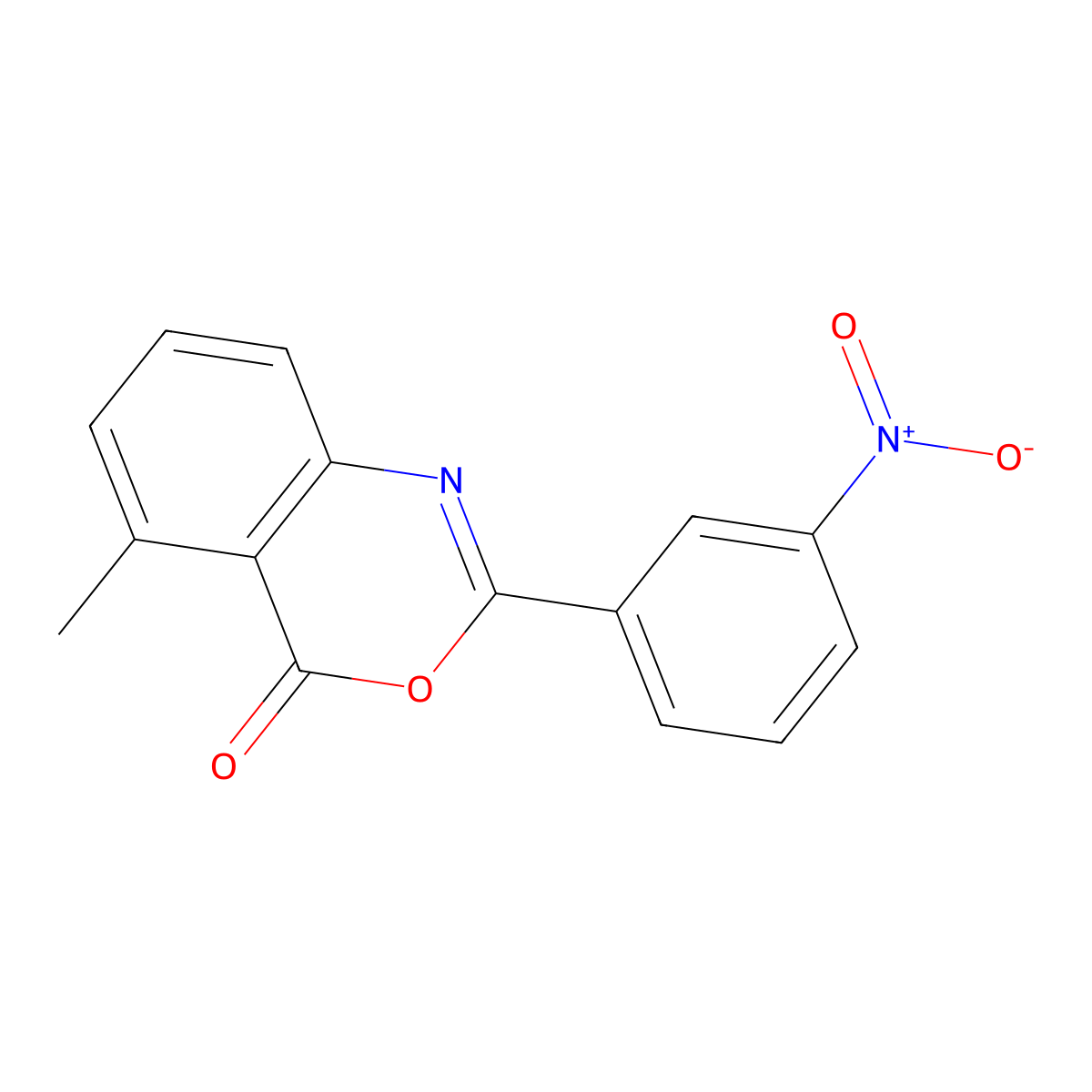 5-methyl-2-(3-nitrophenyl)-4H-3,1-benzoxazin-4-one molecular structure, CAS 6045-87-0