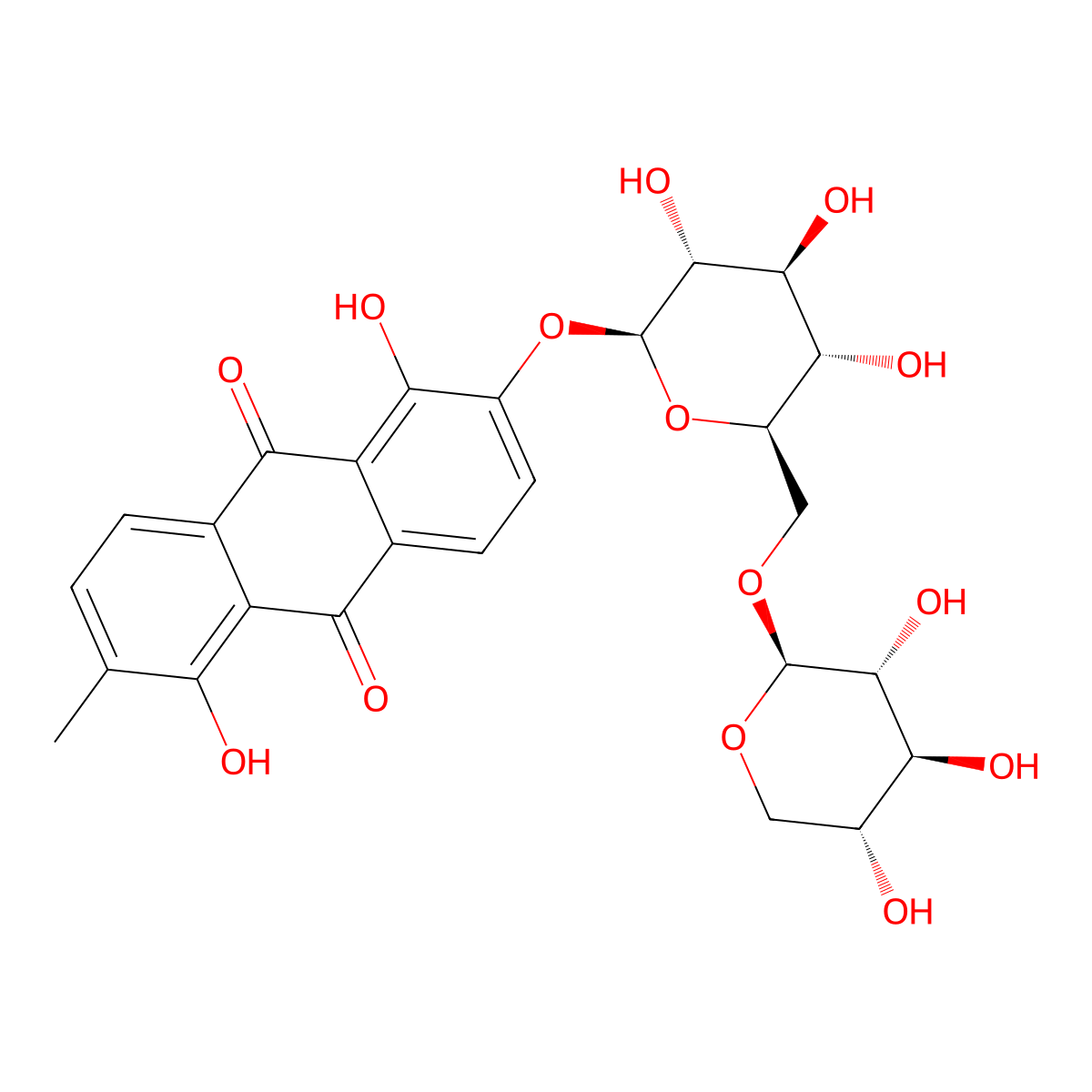 Morindin molecular structure, CAS 60450-21-7