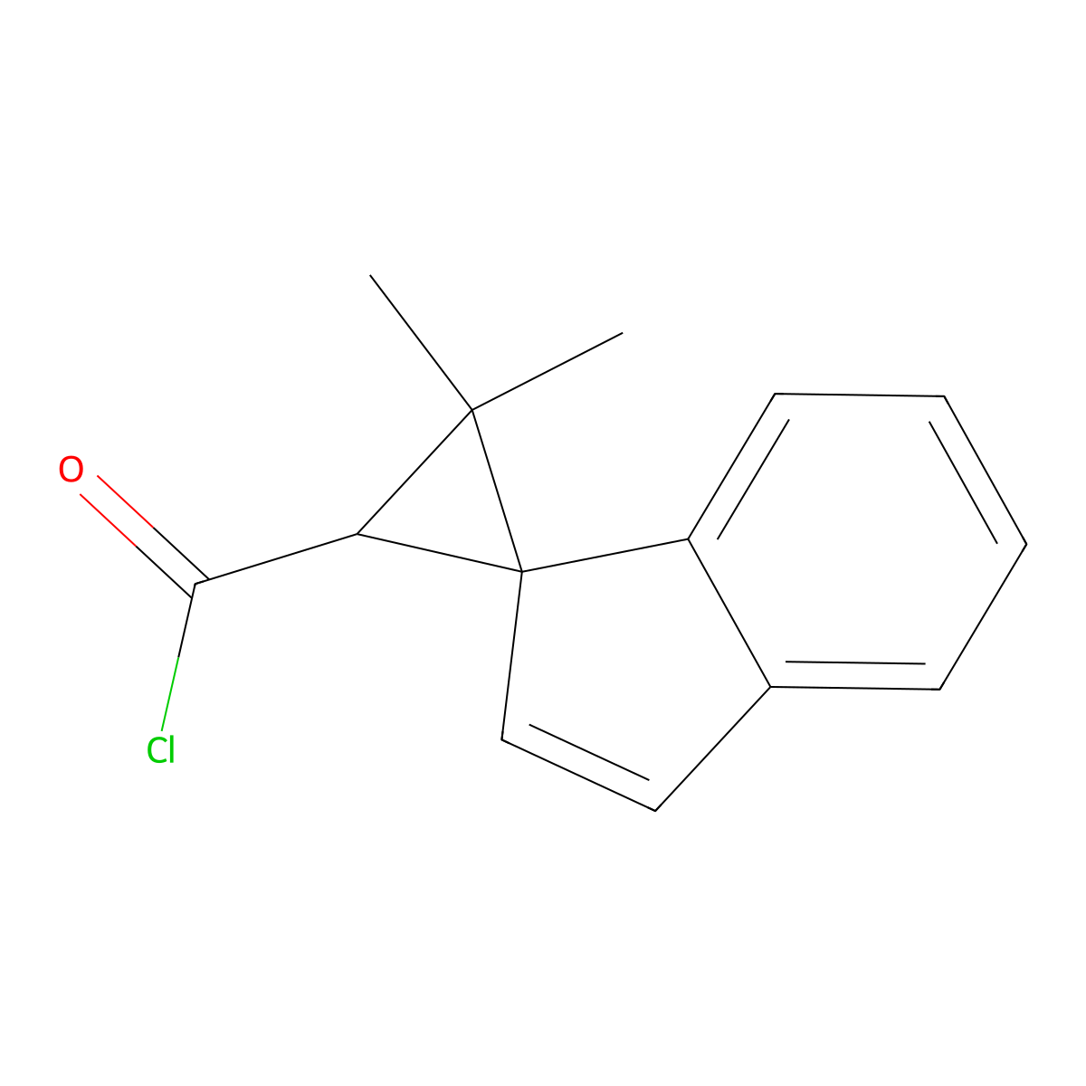 3,3-Dimethylspiro(cyclopropane-1,1'-(1H)indene)-2-carbonyl chloride molecular structure, CAS 60450-40-0