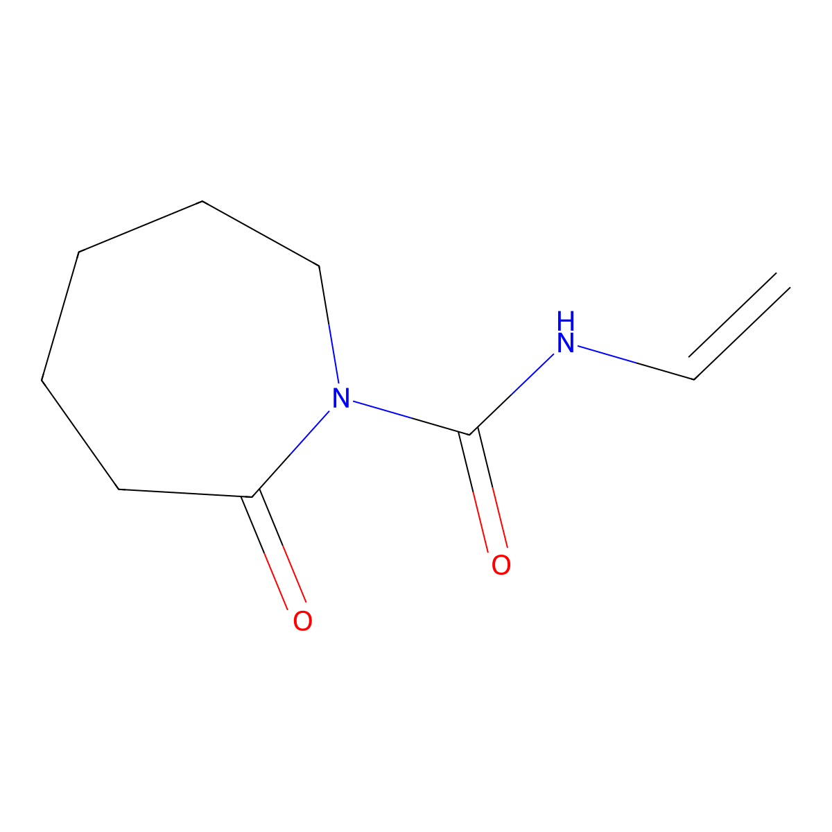 Hexahydro-2-oxo-N-vinyl-1H-azepine-1-carboxamide molecular structure, CAS 60451-35-6