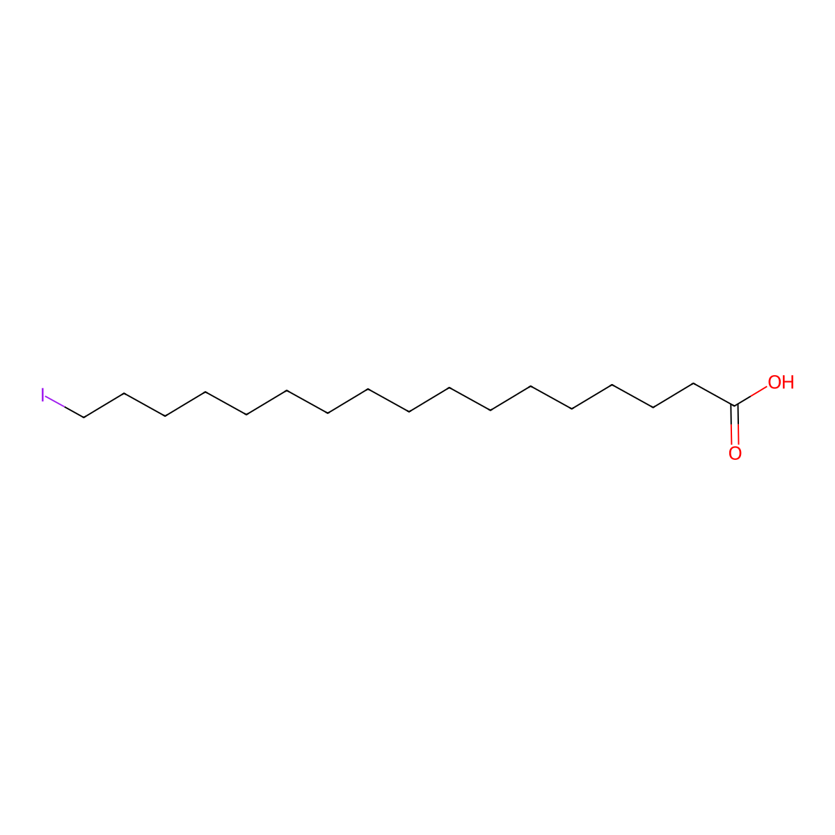 17-Iodoheptadecanoic acid molecular structure, CAS 60451-92-5