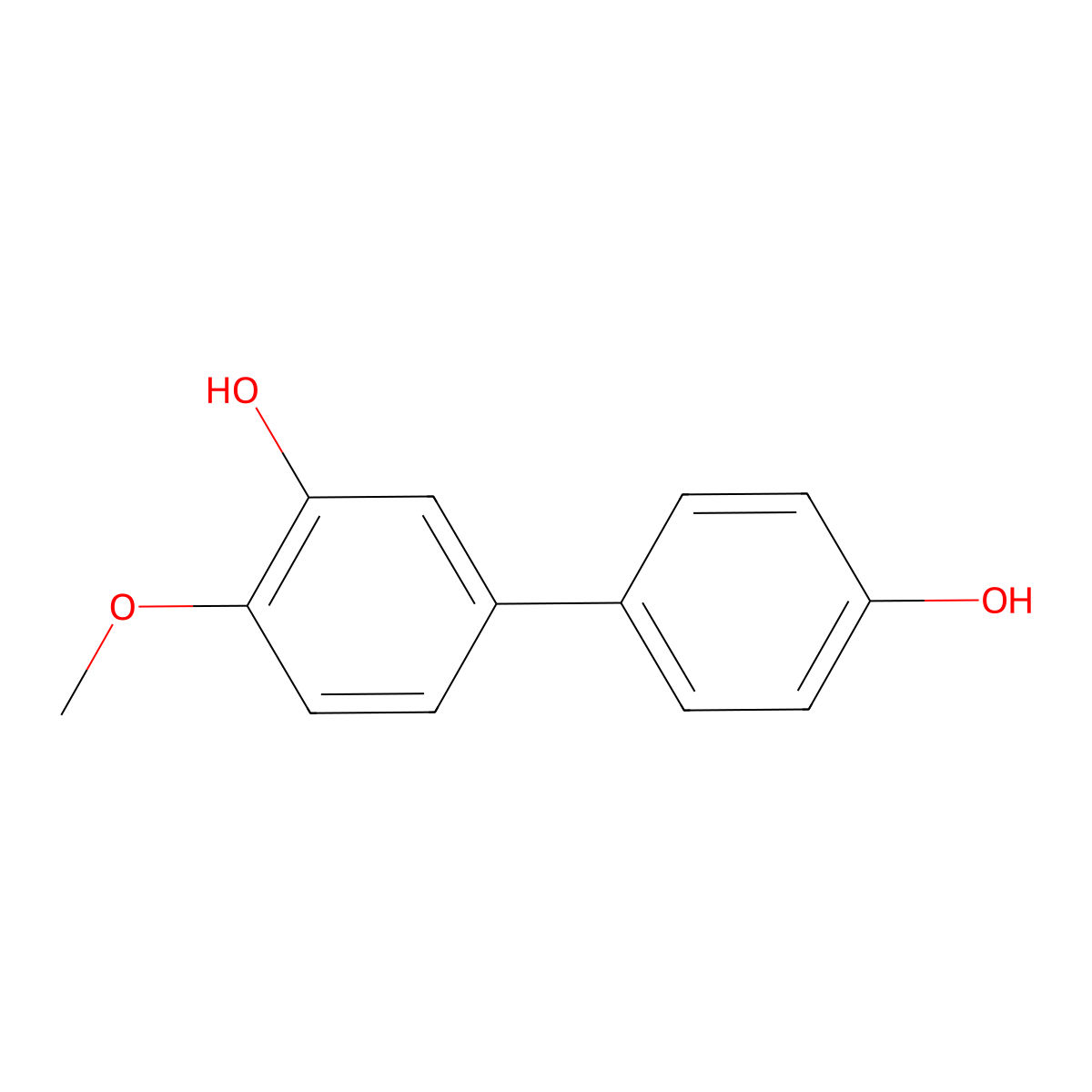 3,4'-Dihydroxy-4-methoxybiphenyl molecular structure, CAS 60453-05-6