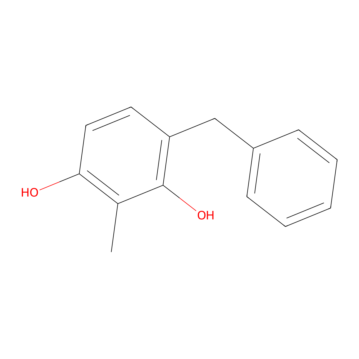 4-Benzyl-2-methylbenzene-1,3-diol molecular structure, CAS 60453-86-3