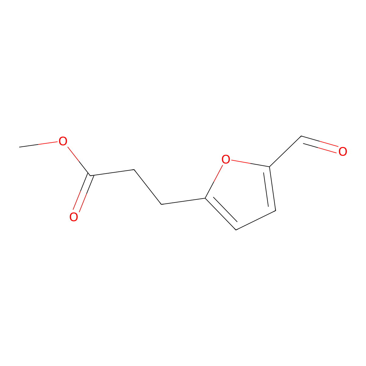 Methyl 3-(5-formylfuran-2-yl)propanoate molecular structure, CAS 60457-58-1