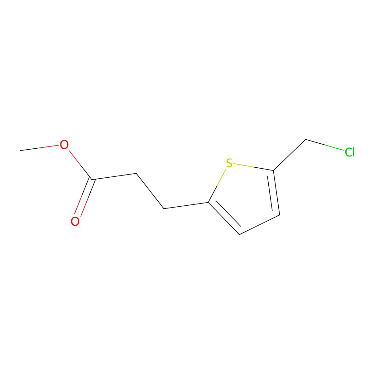 Methyl 3-[5-(chloromethyl)thiophen-2-yl]propanoate molecular structure, CAS 60457-61-6