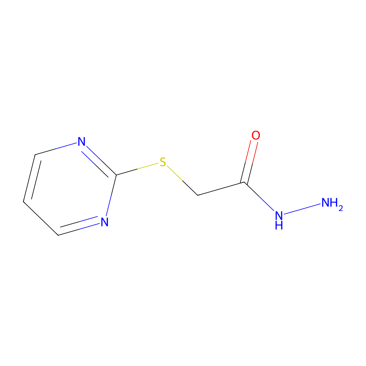 2-(Pyrimidin-2-ylsulfanyl)acetohydrazide molecular structure, CAS 60458-70-0