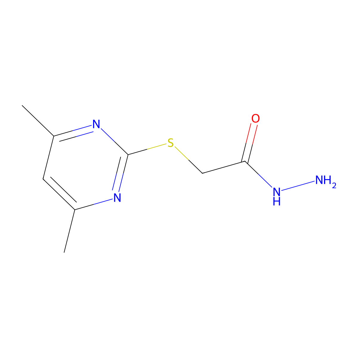 2-[(4,6-Dimethylpyrimidin-2-yl)sulfanyl]acetohydrazide molecular structure, CAS 60458-71-1