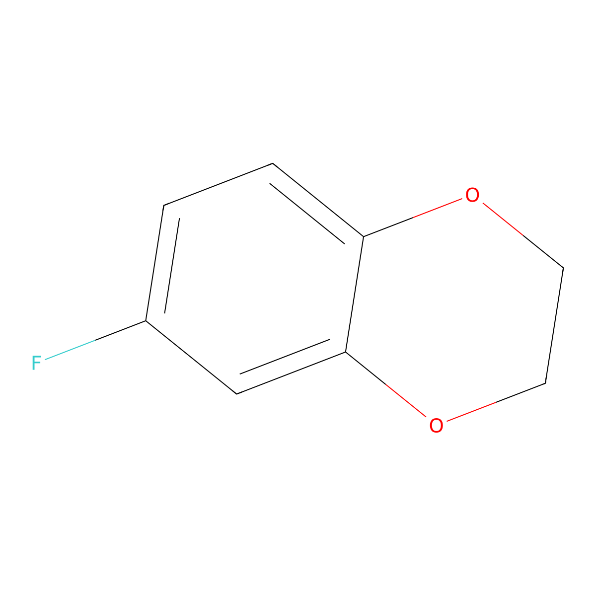 6-Fluoro-2,3-dihydro-1,4-benzodioxine molecular structure, CAS 60458-98-2