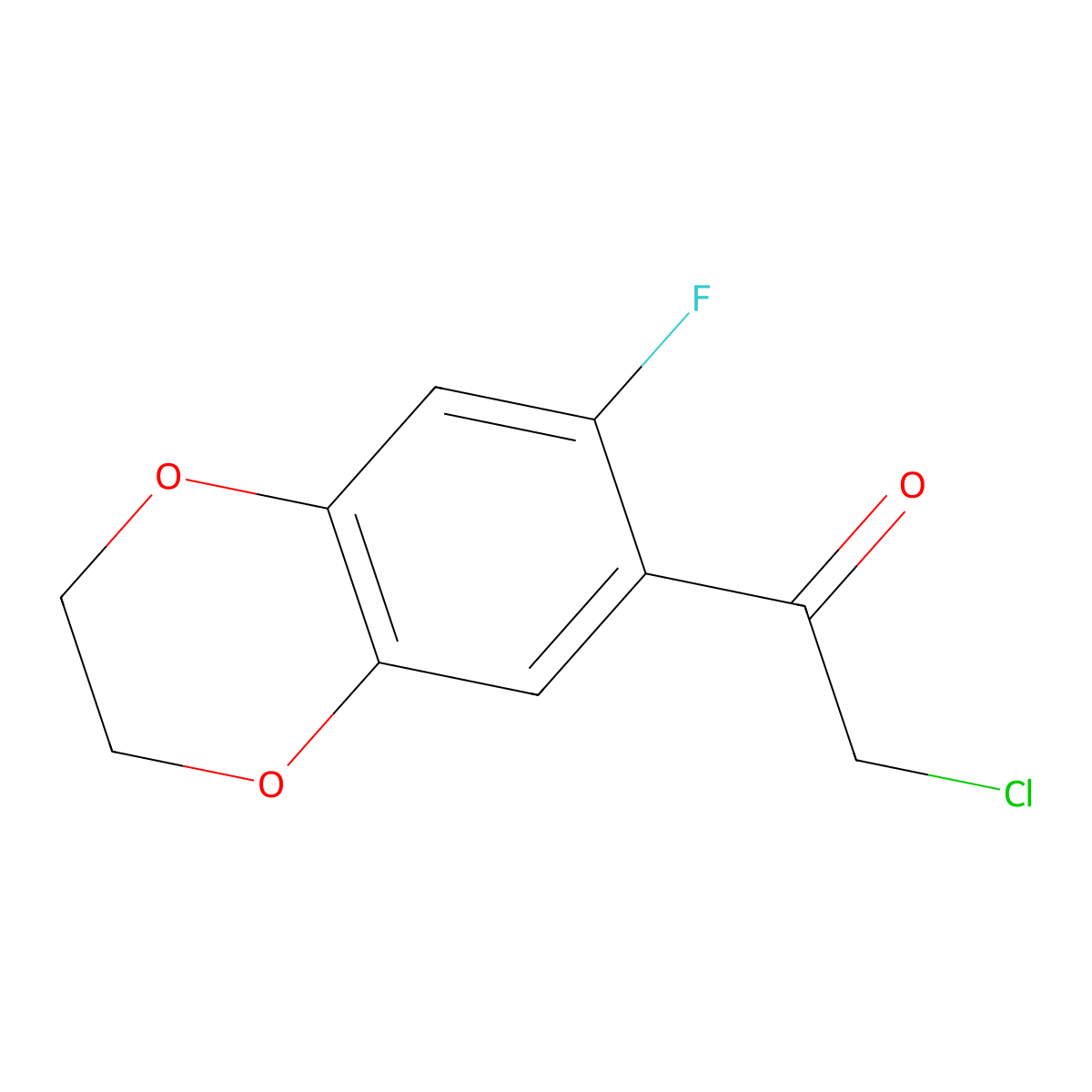 Ethanone, 2-chloro-1-(7-fluoro-2,3-dihydro-1,4-benzodioxin-6-yl)- molecular structure, CAS 60458-99-3