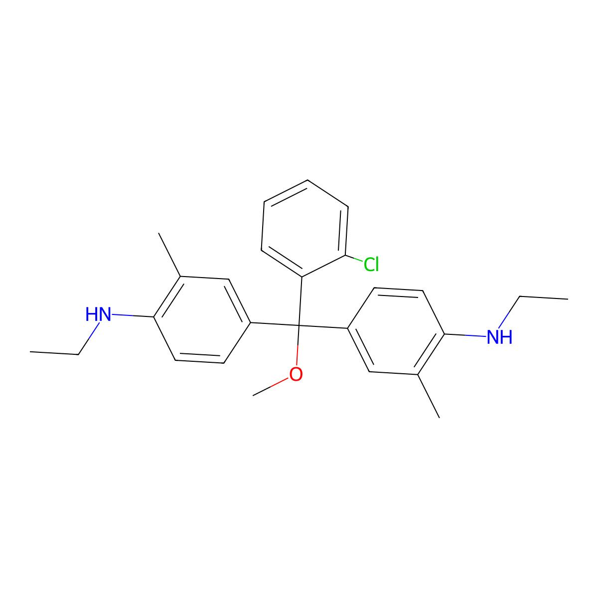 Benzenamine, 4,4'-[(2-chlorophenyl)methoxymethylene]bis[N-ethyl-2-methyl- molecular structure, CAS 60459-10-1