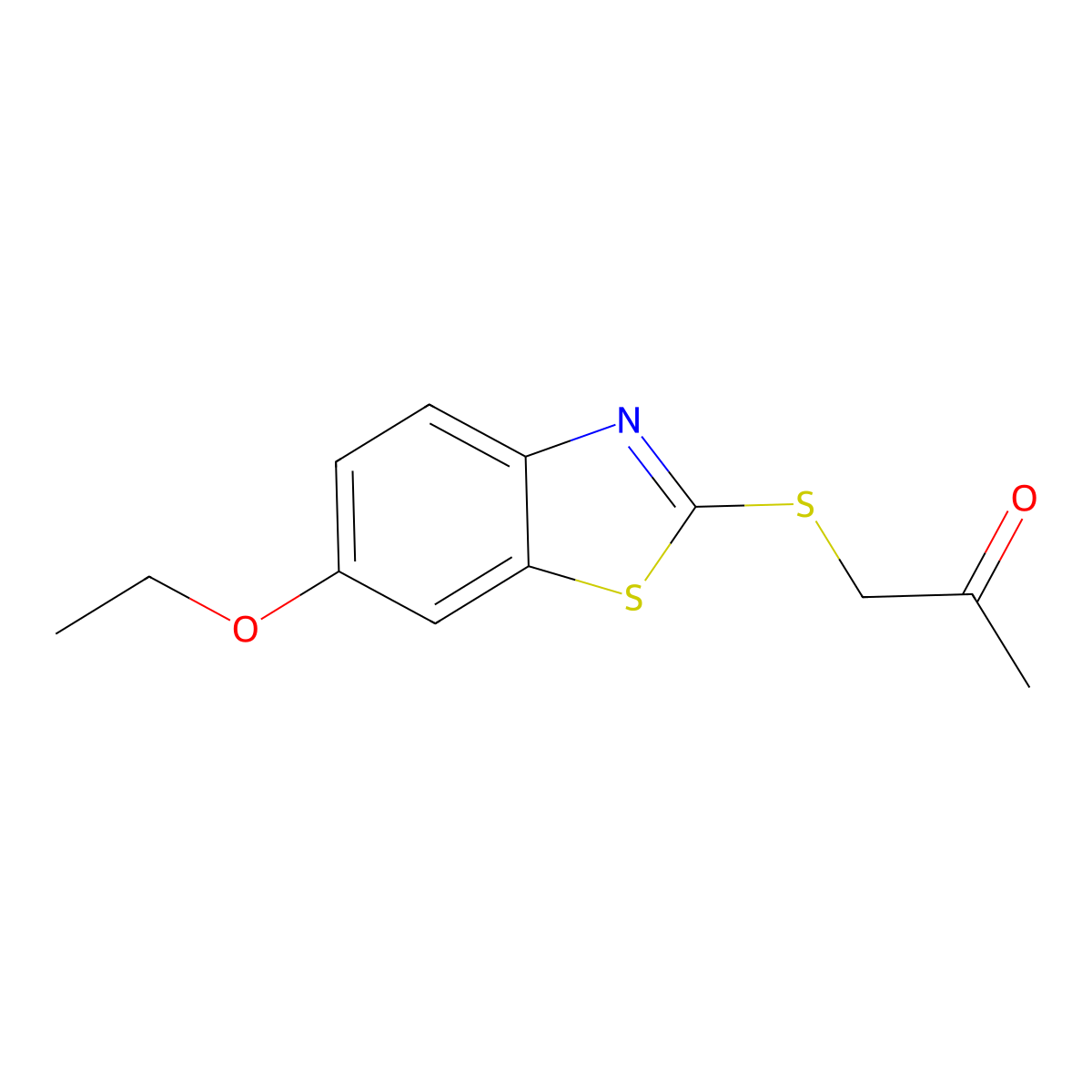 1-[(6-Ethoxy-1,3-benzothiazol-2-yl)sulfanyl]propan-2-one molecular structure, CAS 6046-25-9