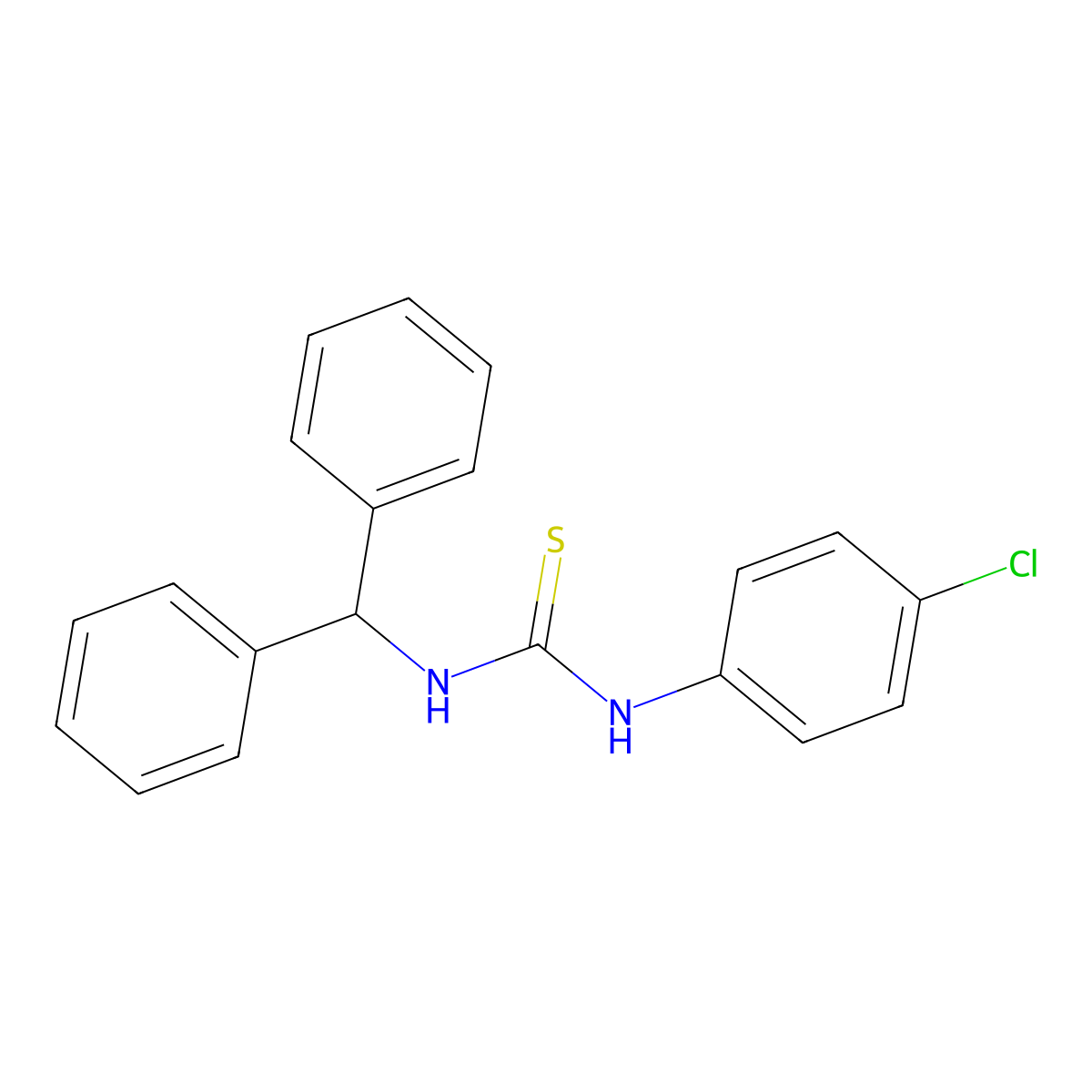 1-Benzhydryl-3-(4-chlorophenyl)thiourea molecular structure, CAS 6046-49-7