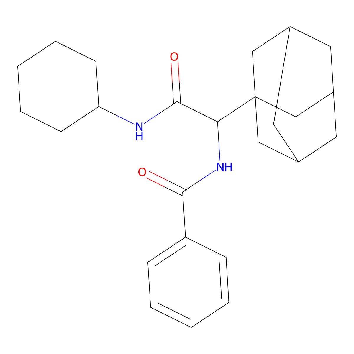 N-[1-(1-adamantyl)-2-(cyclohexylamino)-2-oxoethyl]benzamide molecular structure, CAS 6046-87-3