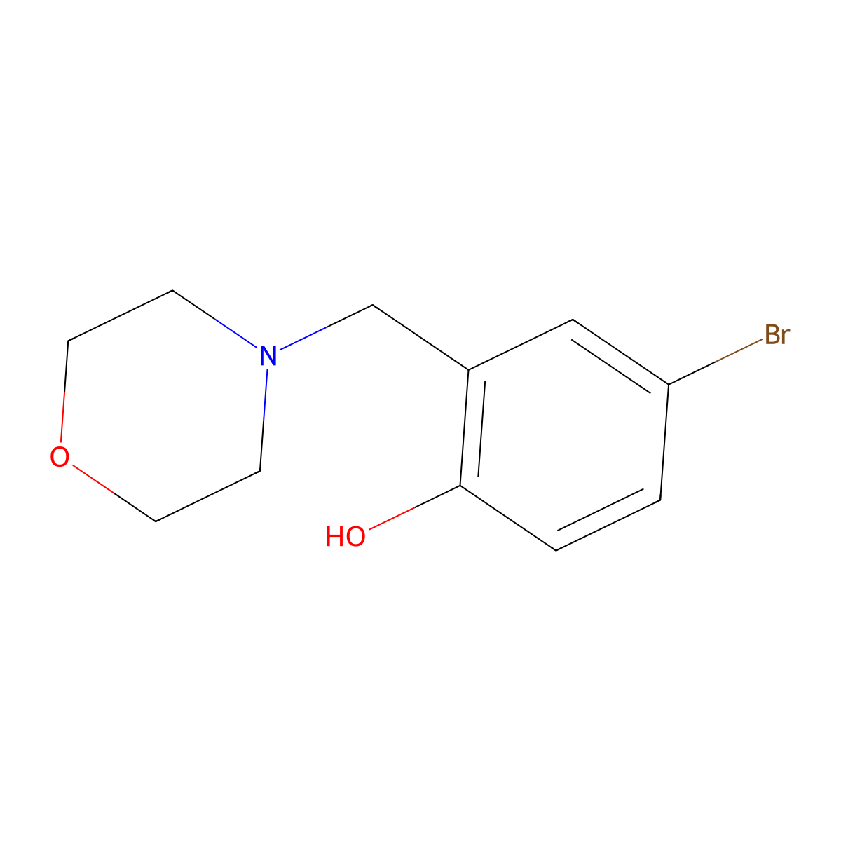 4-Bromo-2-[(morpholin-4-yl)methyl]phenol molecular structure, CAS 60460-70-0