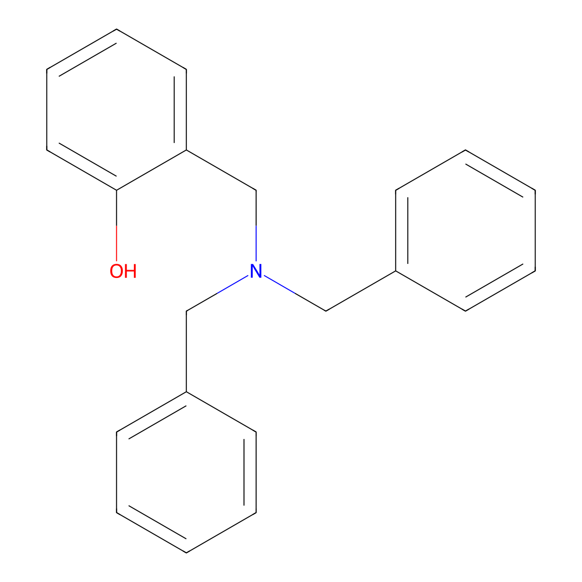 Phenol, 2-[[bis(phenylmethyl)amino]methyl]- molecular structure, CAS 60460-72-2