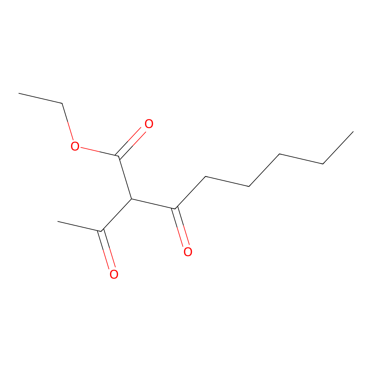 Octanoic acid, 2-acetyl-3-oxo-, ethyl ester molecular structure, CAS 60462-02-4