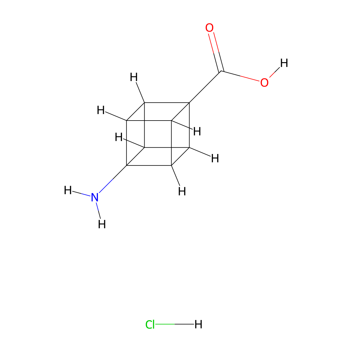 8-Aminocubane-1-carboxylic acid hydrochloride molecular structure, CAS 60462-23-9